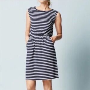 Boden BlackBerry Stripe Short Sleeve Modal Blend Dress Size 10